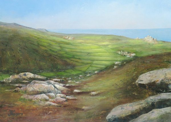 Zennor Moorland. Original oil painting by Jan Rogers.