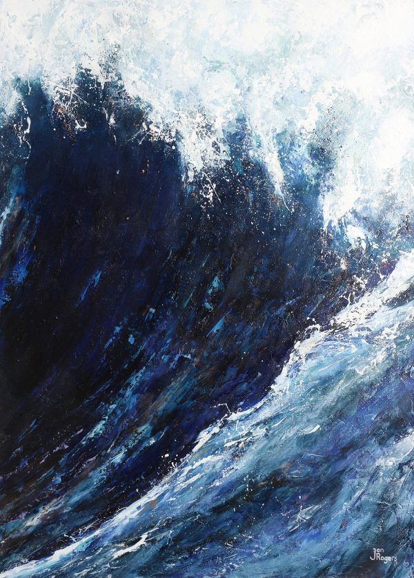 Wave Curl. Original Oil Painting by Jan Rogers.